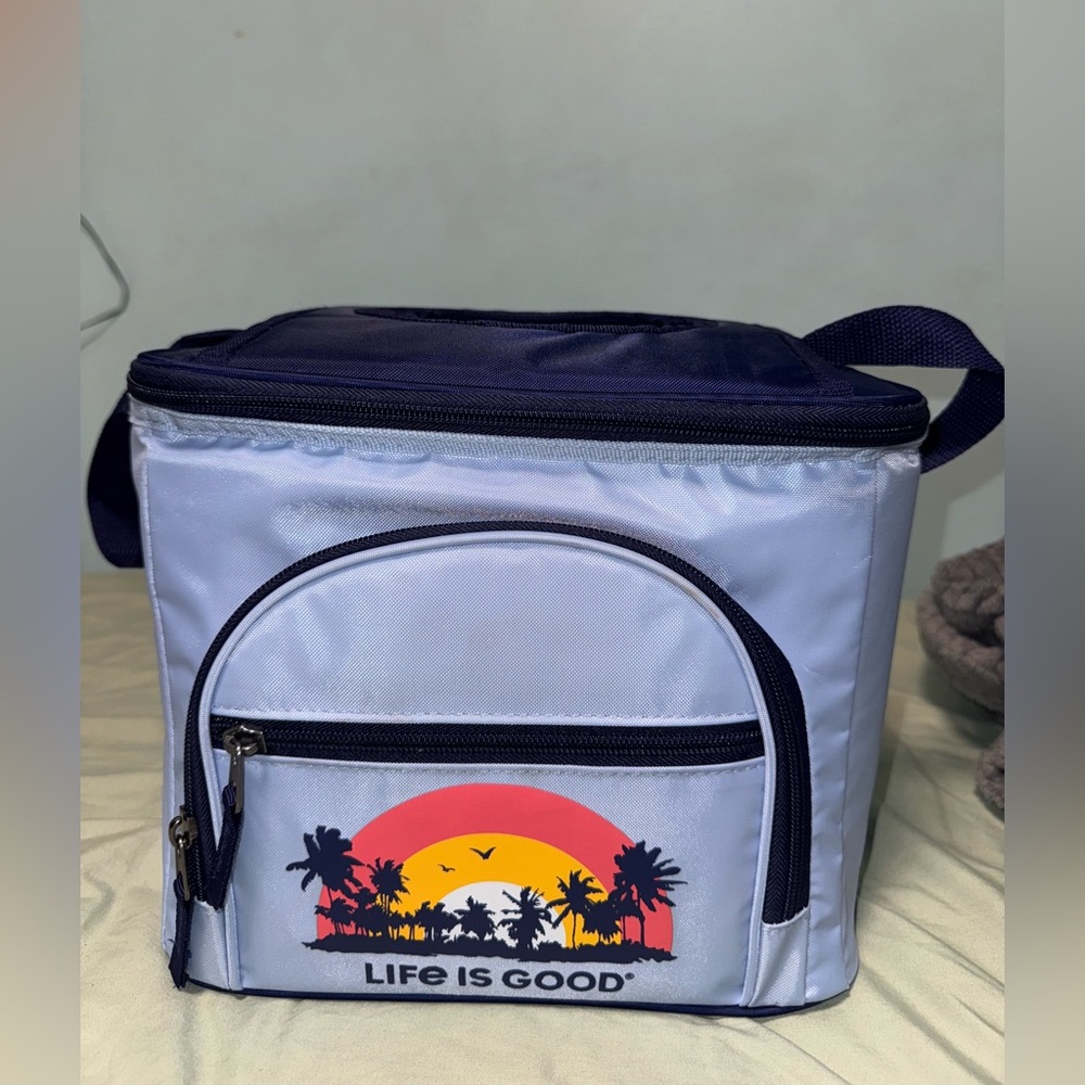 Navy and Light Blue Insulated Cooler Bag